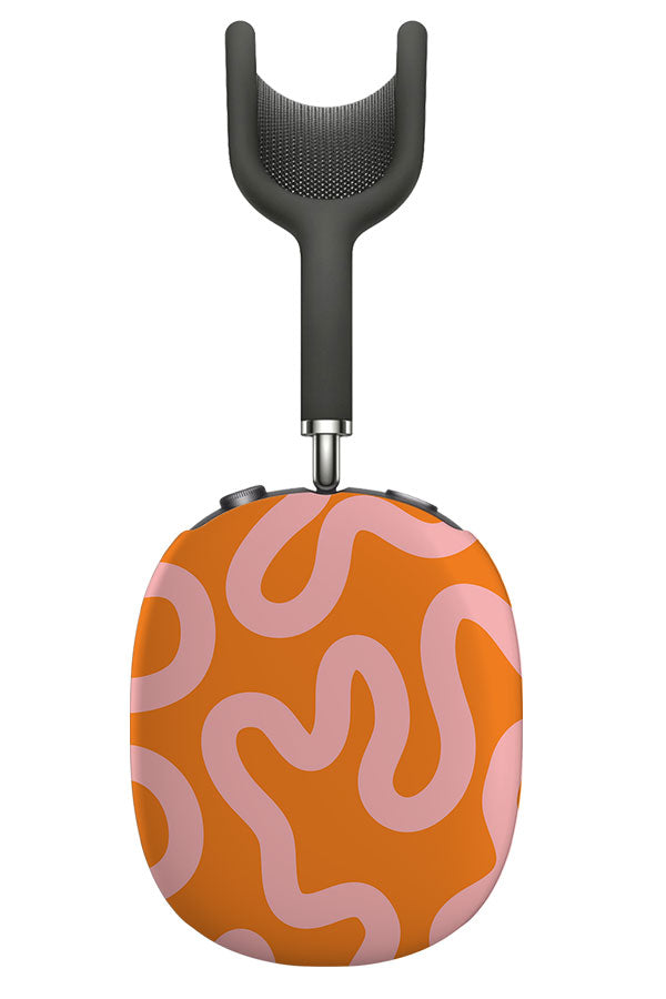 Swirl Lines Abstract AirPod Max Case (Orange Pink)