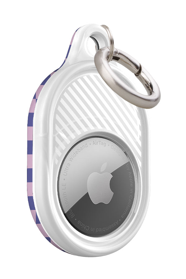 Checkered AirTag Case (Purple Pink)