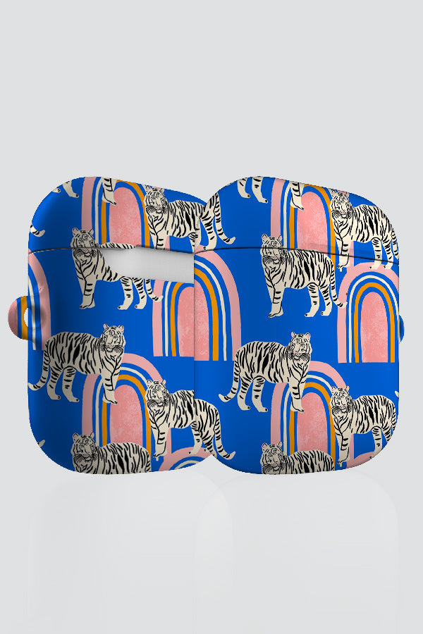 Tigers and Rainbows By Tara Reed AirPod Case (Blue)