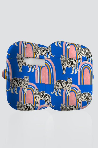 Tigers and Rainbows By Tara Reed AirPod Case (Blue)