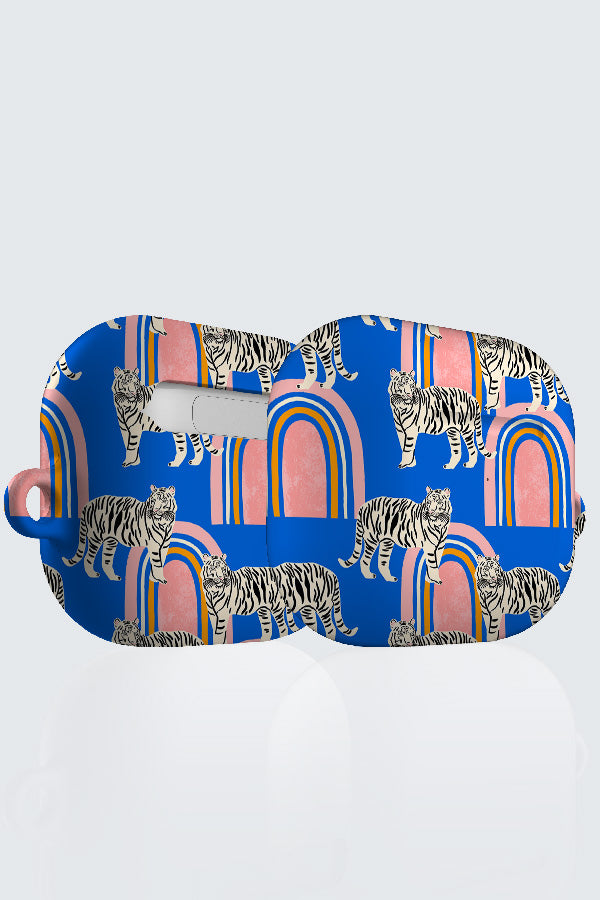 Tigers and Rainbows By Tara Reed AirPod Case (Blue)