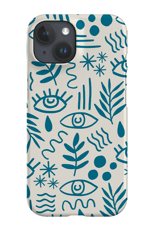 Cubism Scatter Phone Case (Beige Blue)