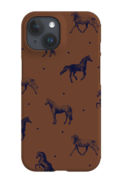 Dotty Horses Phone Case (Brown Blue)