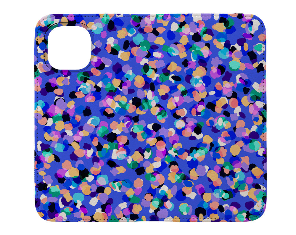 Party Spot by Rachel Parker Wallet Phone Case (Blue)