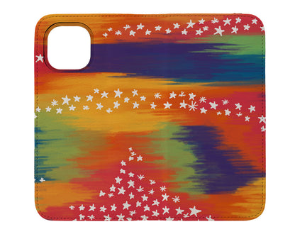 Abstract Rainbow Stars Wallet Phone Case (Multicolour)