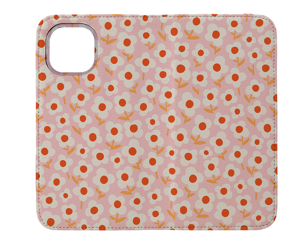 Daisy Fields by Helen Bowler Wallet Phone Case (Pink)