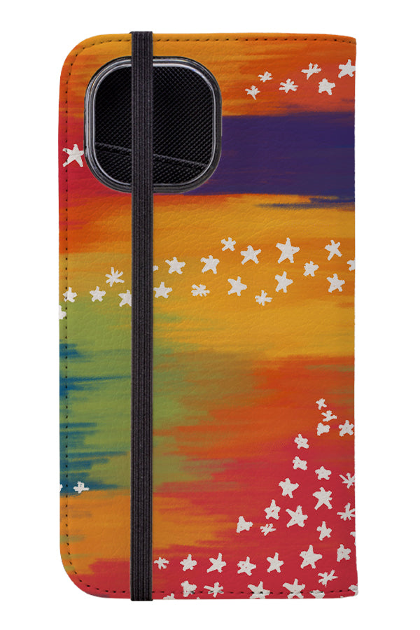 Abstract Rainbow Stars Wallet Phone Case (Multicolour)