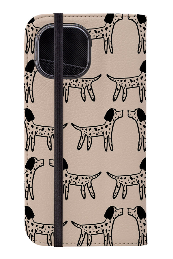 Spotty Dogs Wallet Phone Case (Cream)