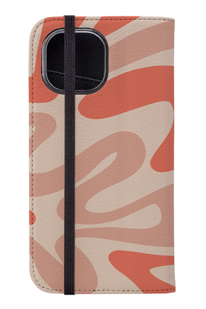 Swirl Shapes Wallet Phone Case (Nude)