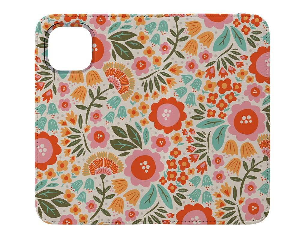 Floral Footpath by Helen Bowler Wallet Phone Case (White)