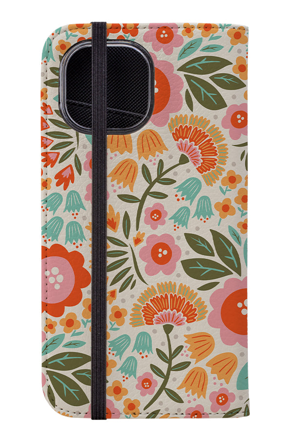 Floral Footpath by Helen Bowler Wallet Phone Case (White)