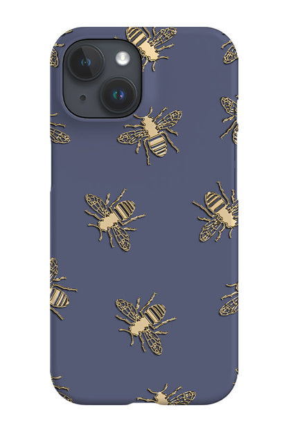 Bees Lux Phone Case (Blue & Gold)