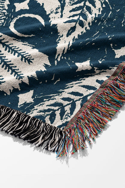 Mountain Birds by Cecilia Mok Jacquard Woven Blanket (Blue)