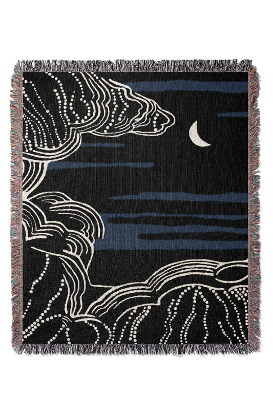 Night Pearl Jacquard Woven Blanket (Blue)