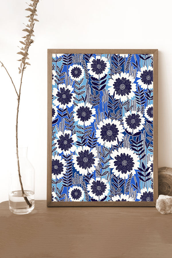 Retro Garden by Rachel Parker Giclée Art Print Poster (Blue)