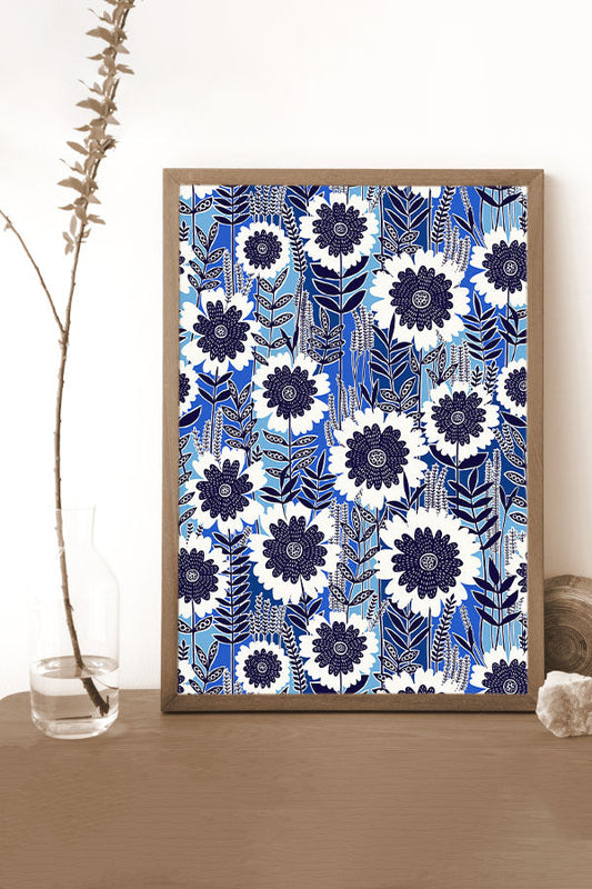 Retro Garden by Rachel Parker Giclée Art Print Poster (Blue)