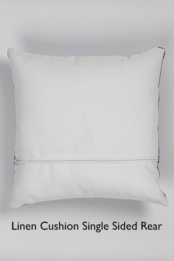 Abstract Flower Square Cushion (Blue)