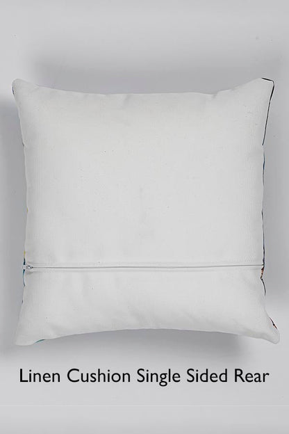 Overlapping Flowers Square Cushion (Light Blue)