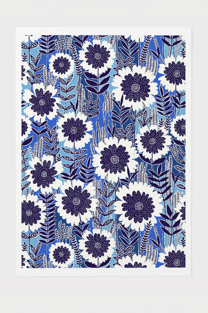 Retro Garden by Rachel Parker Giclée Art Print Poster (Blue)