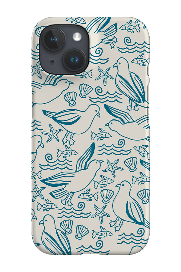 Seagull Beach Phone Case (Beige Blue)