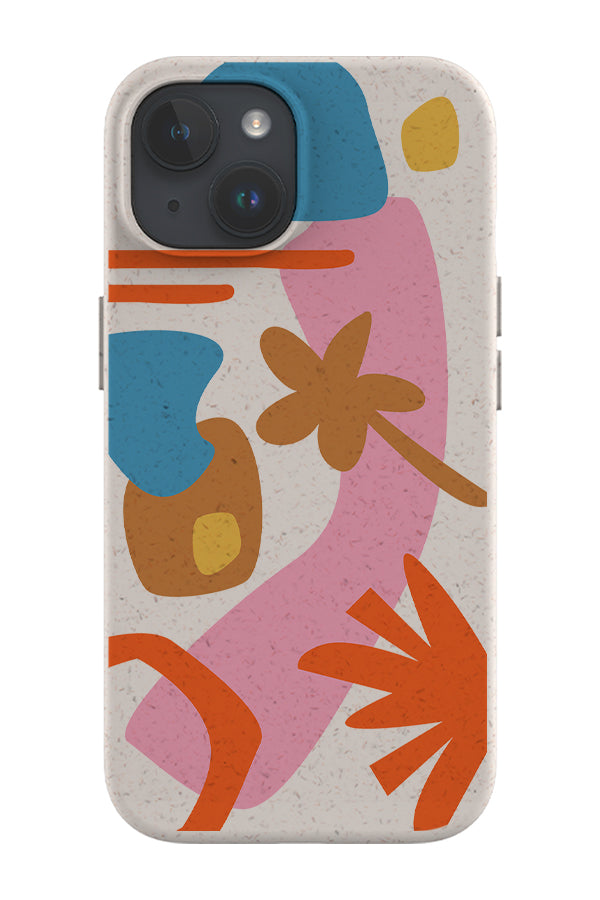 Abstract Nature Eco Bamboo Phone Case (Pink Blue)