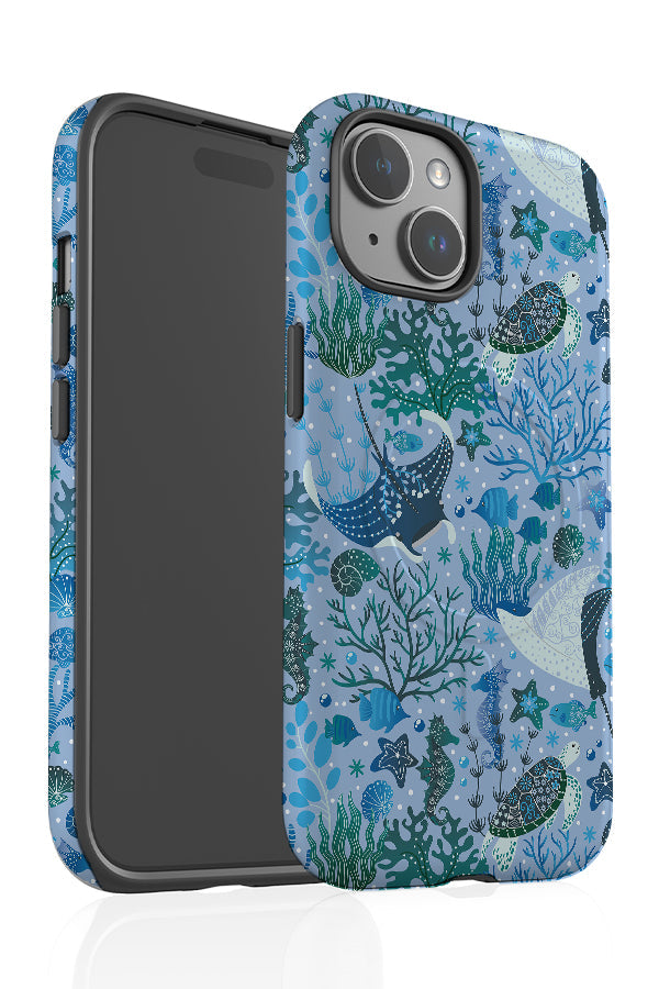 Underwater Whimsy Garden by Delively Dewi MagSafe Phone Case (Blue)