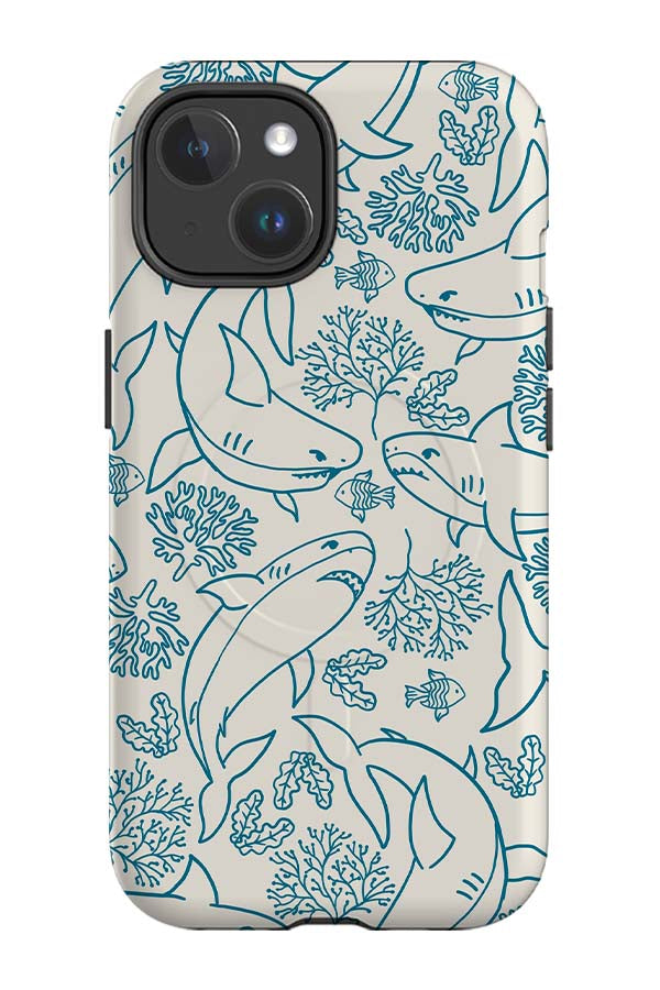 Shark Coral Reef MagSafe Phone Case (Beige Blue)