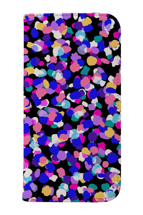 Party Spot by Rachel Parker Wallet Phone Case (Blue Black)