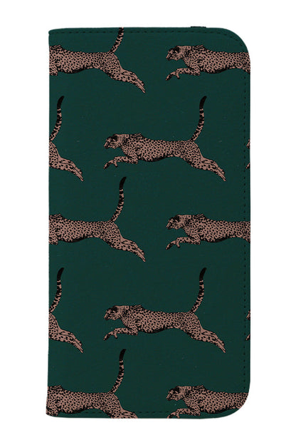 Cheetah Running Wallet Case (Green)