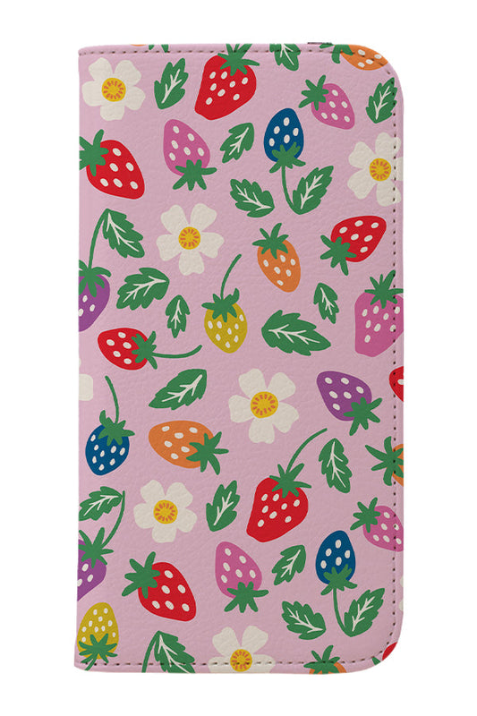 Strawberry Love by Helen Bowler Wallet Phone Case (Pink)