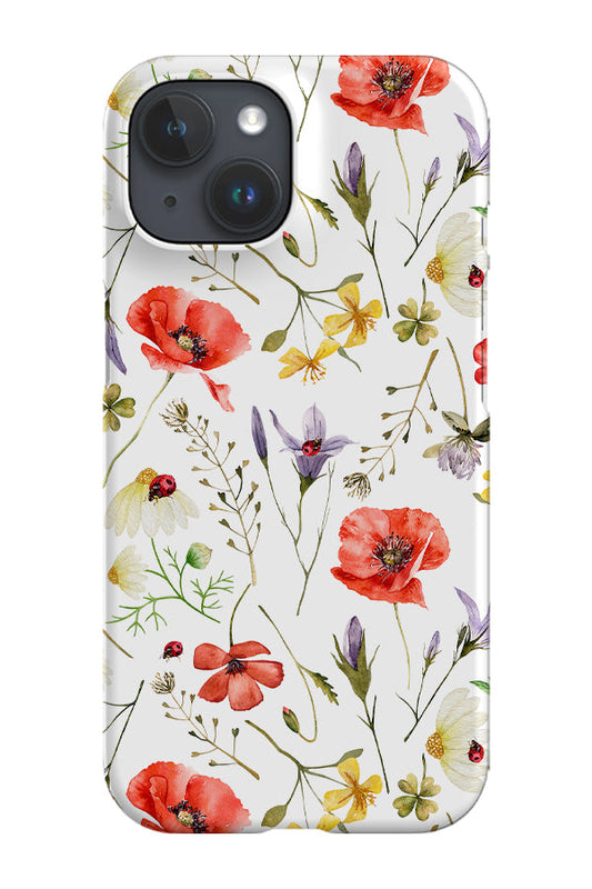 Poppies and Bluebells By Uta Naumann Phone Case (White)