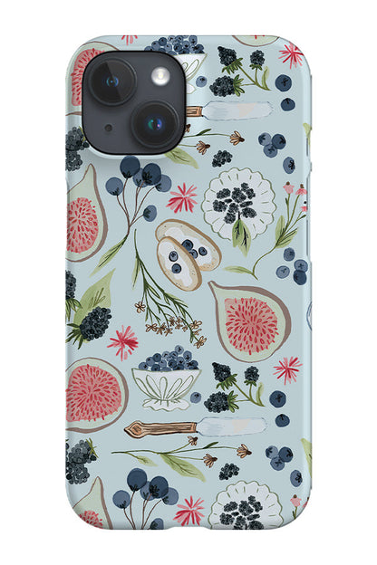 Blueberry Breakfast by Becca Story Smith Phone Case (Blue)