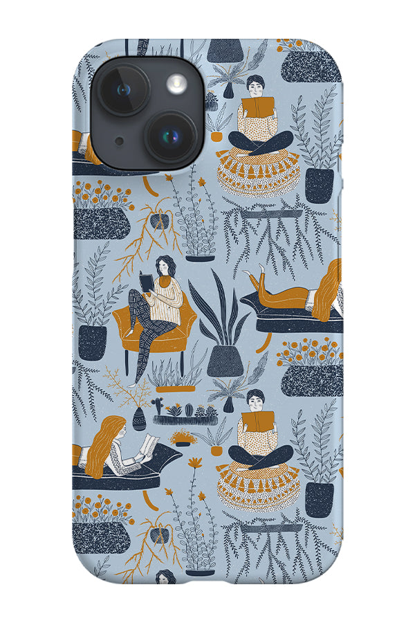 Cozy Reading by Denes Anna Design Phone Case (Blue)