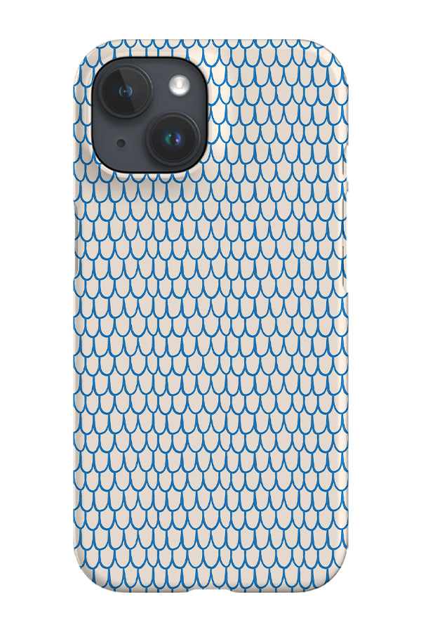 Fish Scale Scribble by Kayla Ann Phone Case (Blue)