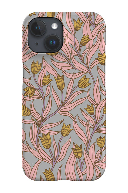 Pink Pastel Tulip by Linn Warme Phone Case (Blue)