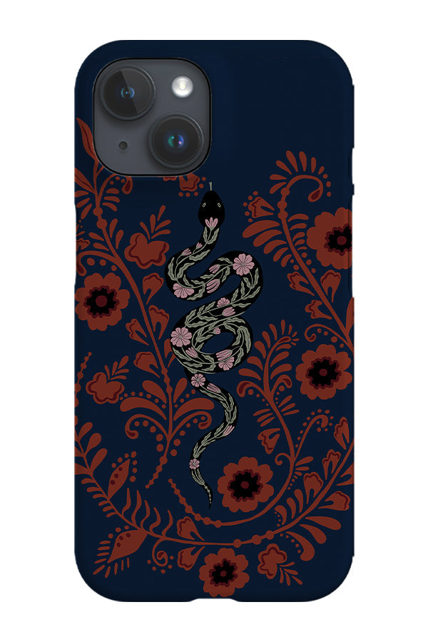 Floral Snake Phone Case (Dark Blue)