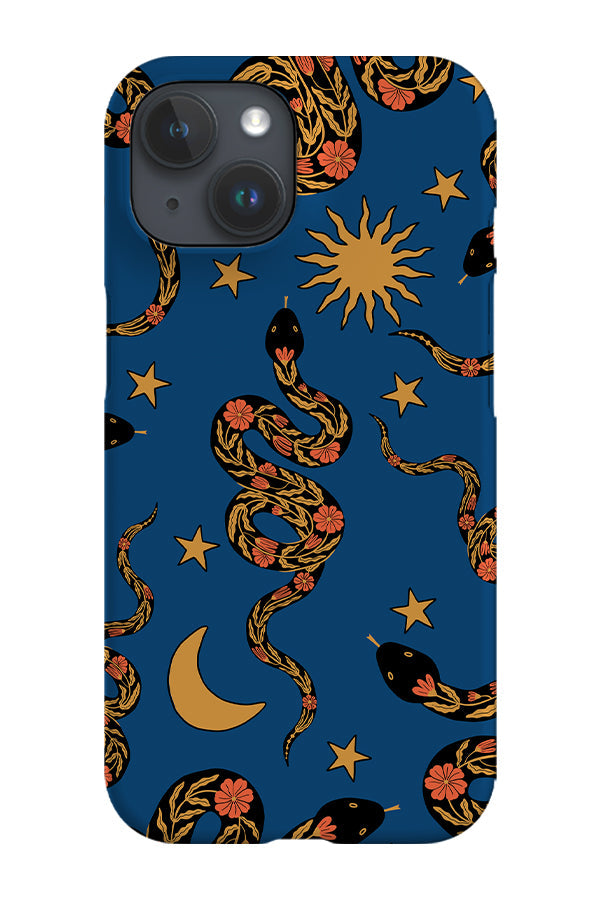 Mystic Flower Snake Phone Case (Blue)