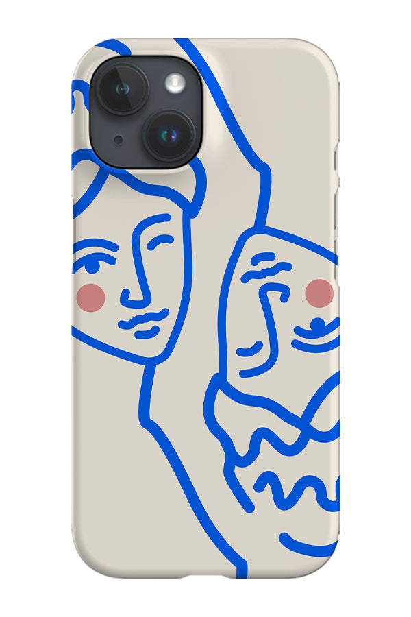 Ancient Greek Mythology Faces Phone Case (Beige Blue)